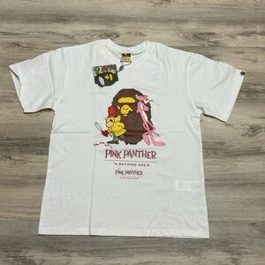 Bape A Bathing Ape Pink Panther White Tee New